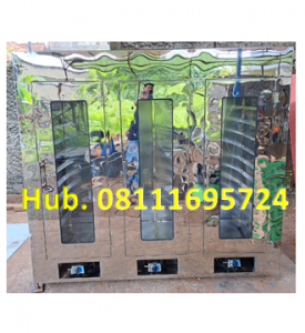 Oven Pengering Singkong - Mesin Pengering 3 Pintu 30 Rak Singkong (Material Stainless Steel)